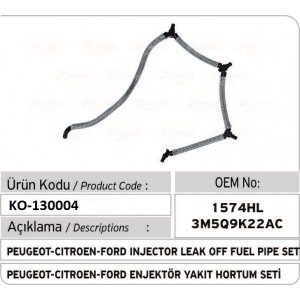 3M5Q9K022AC Ford C-Max Kuga Focus Galaxy Mondeo S-Max Enjektör Geri Dönüş Hortum Seti